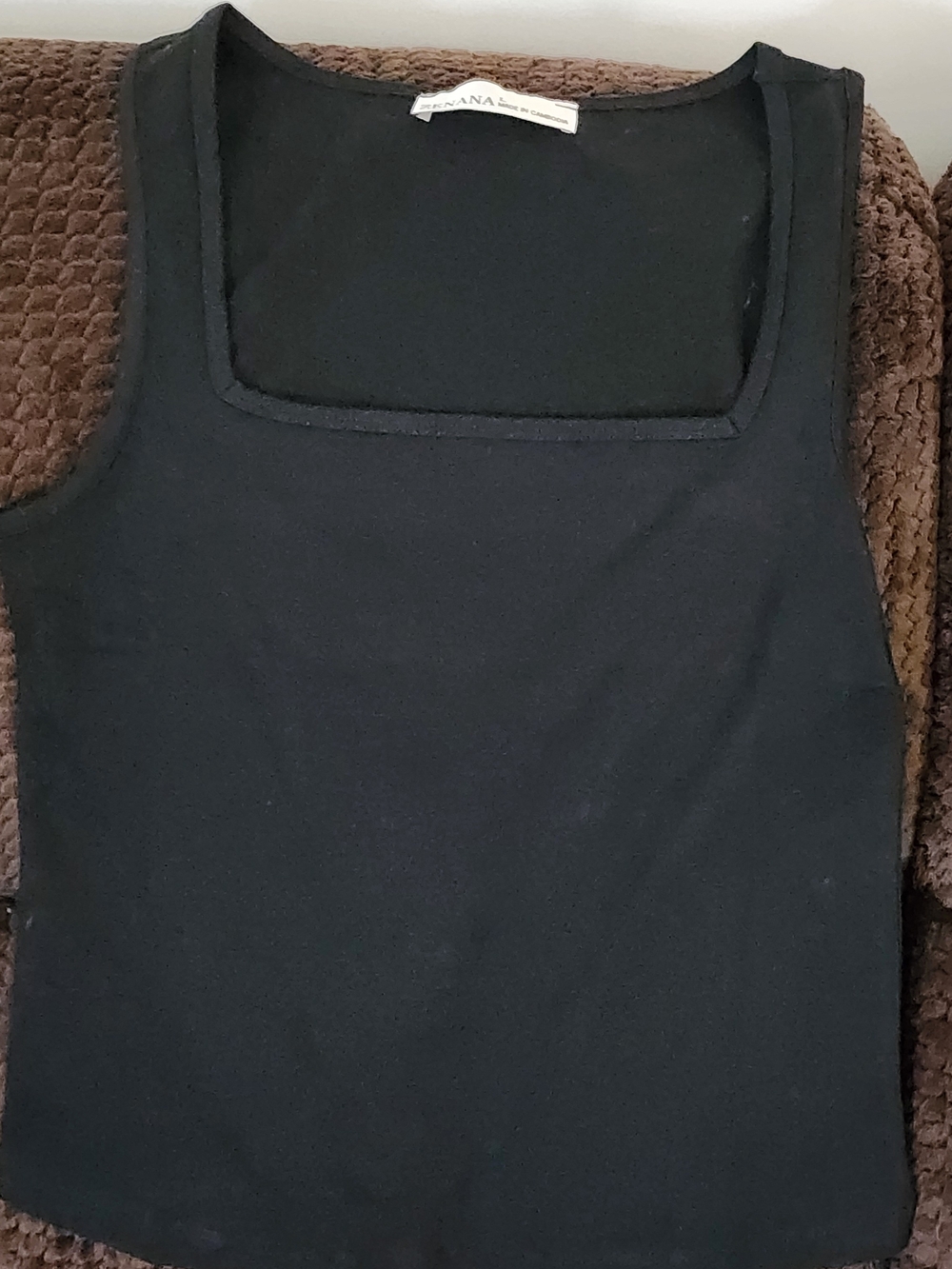 Black Square Neck Tank Top by Zanana. NWT Style # CT - 3376Y